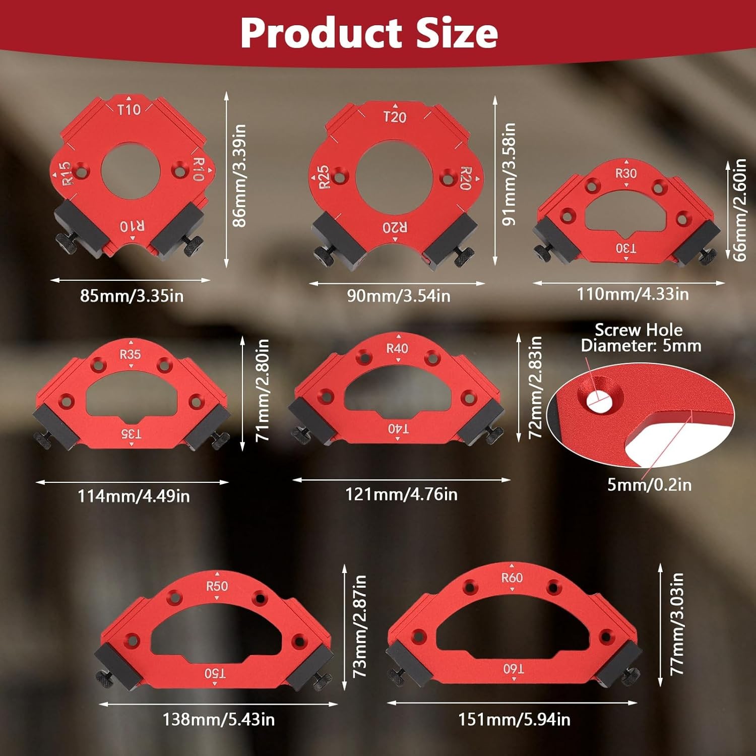 KW2008 Arc Angle Positioning Template