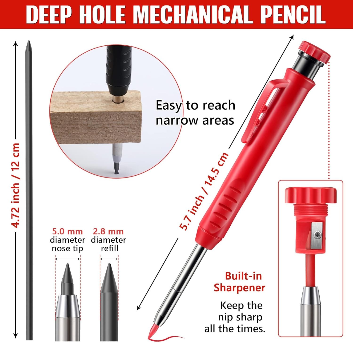KW2040 Deep Hole Pencil with Cap